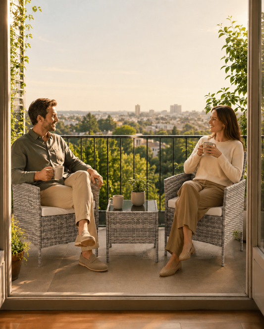 3-Piece Rattan Patio Conversation Set | Furniture Ave