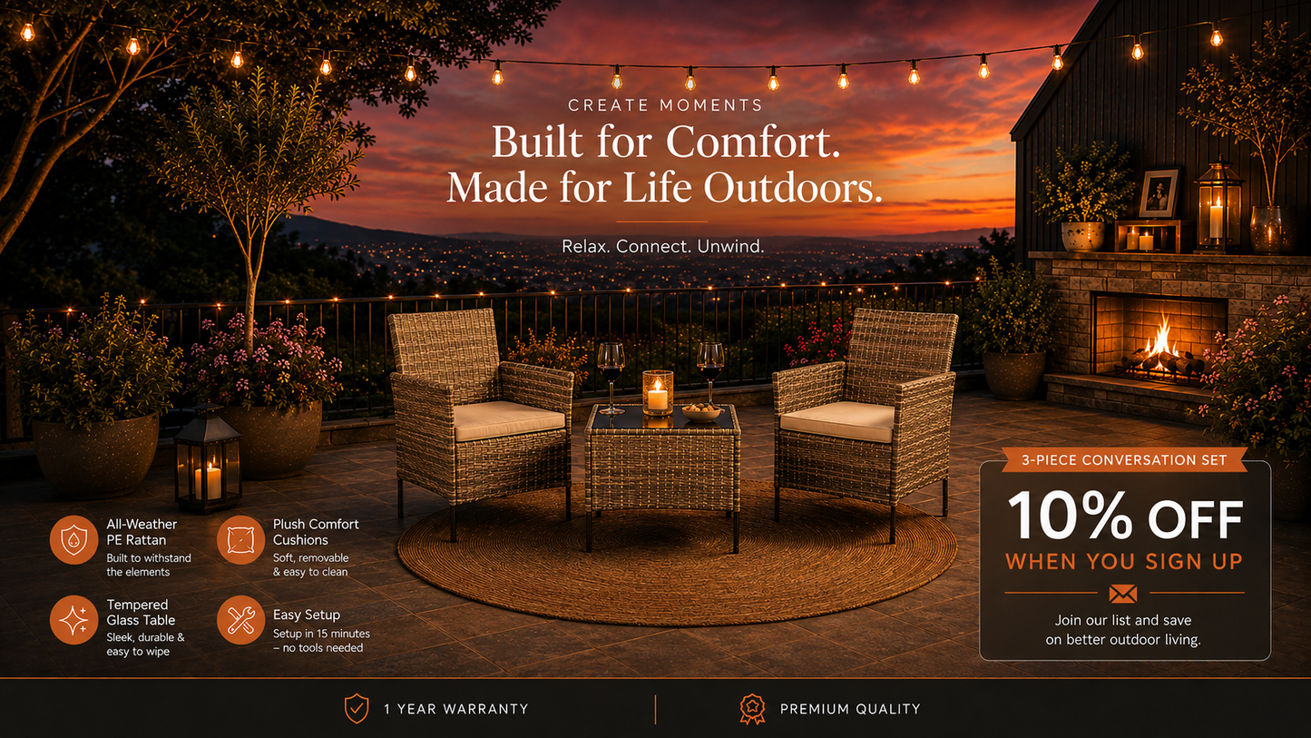 FurnitureAve 3-Piece Patio | Turn Your Patio Into Your Favorite Place To Be